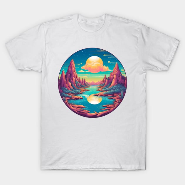 Surreal Dreamscape: Lake of Serenity T-Shirt by Czajnikolandia